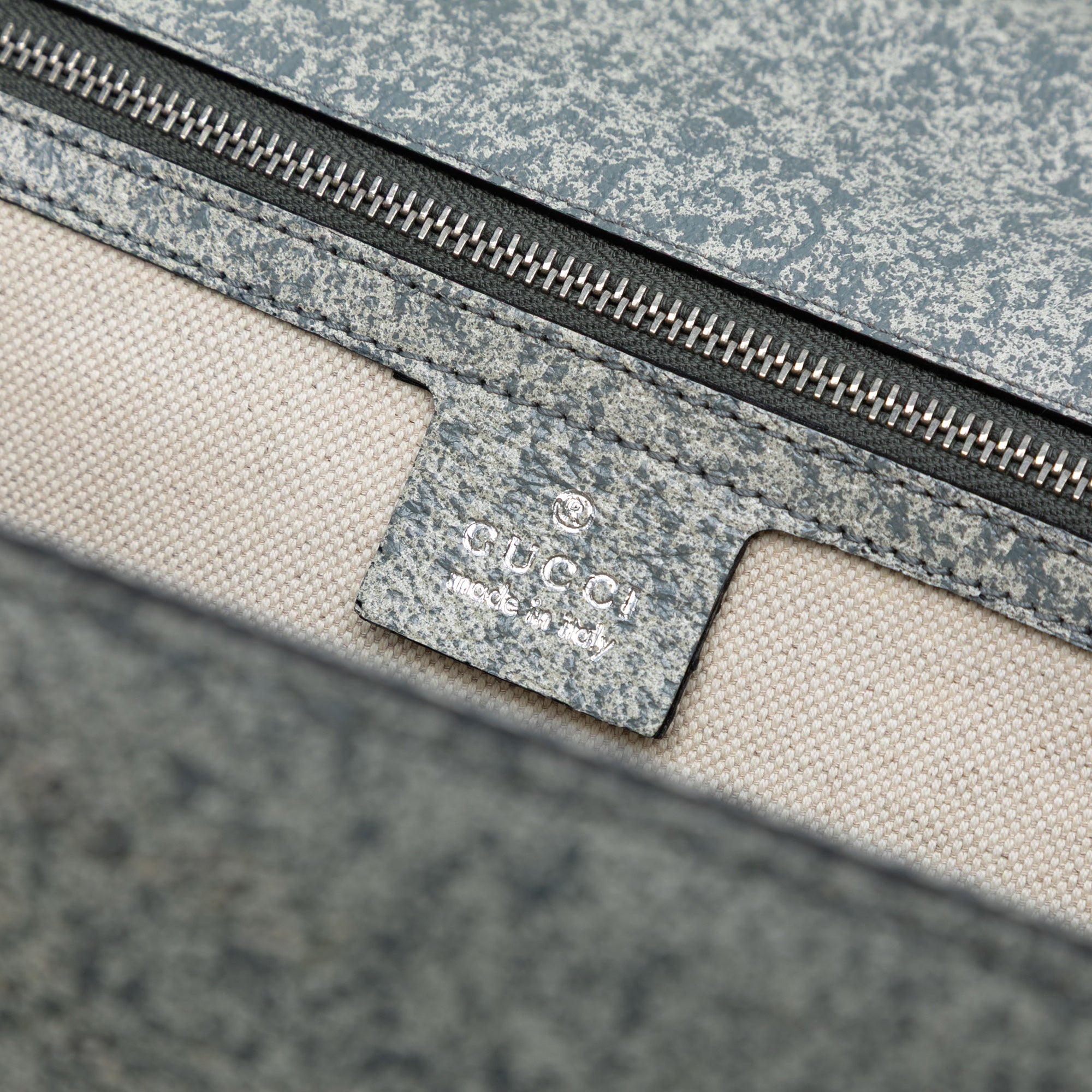 Large Speckled Leather New Bamboo Top Handle Bag