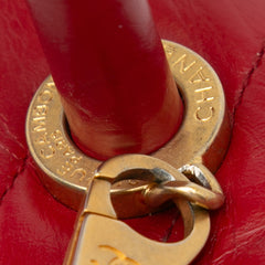 Small Lambskin Chevron Coco Top Handle Bag