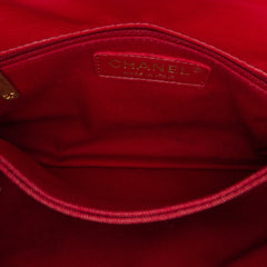 Small Lambskin Chevron Coco Top Handle Bag