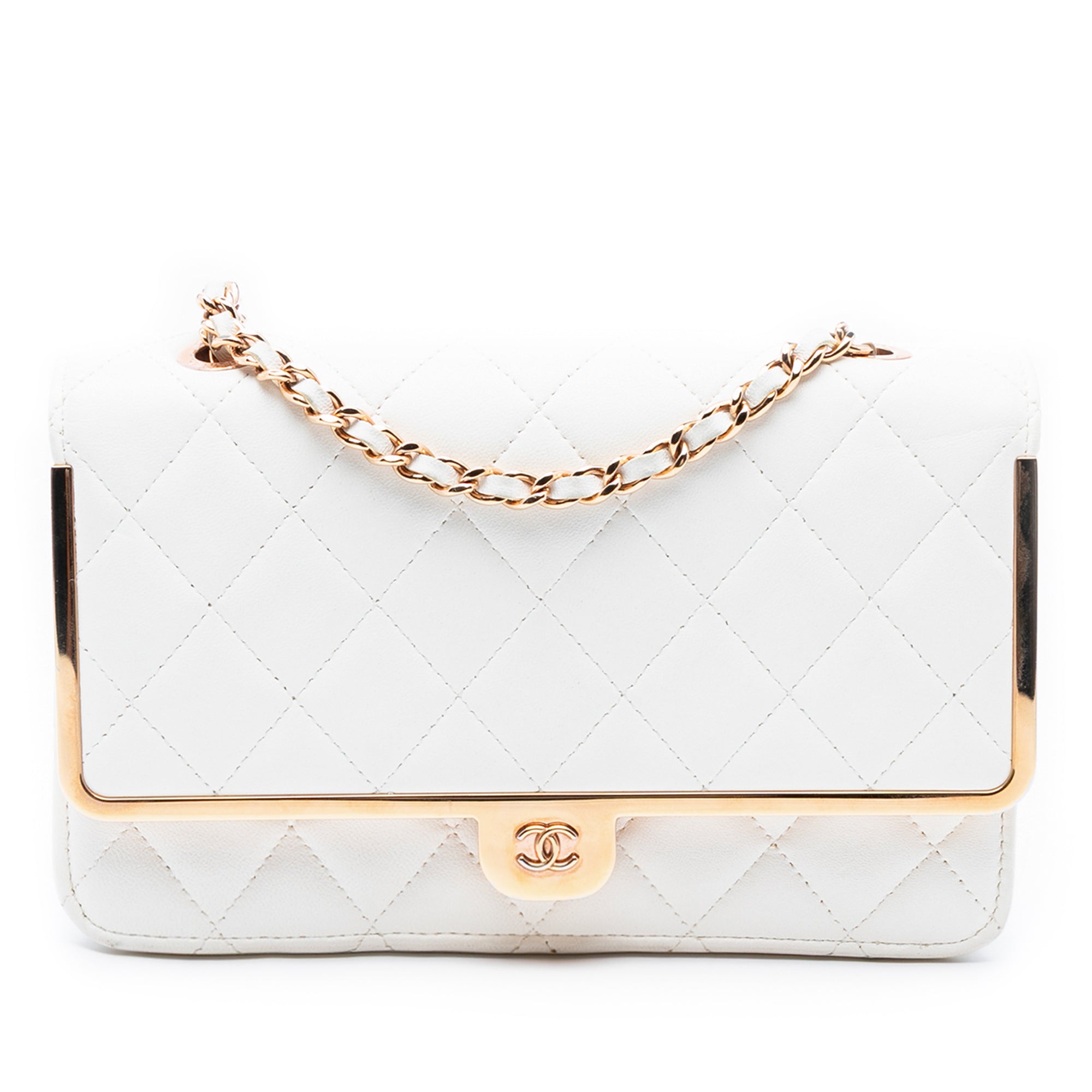 CC Quilted Lambskin Frame Wallet On Chain