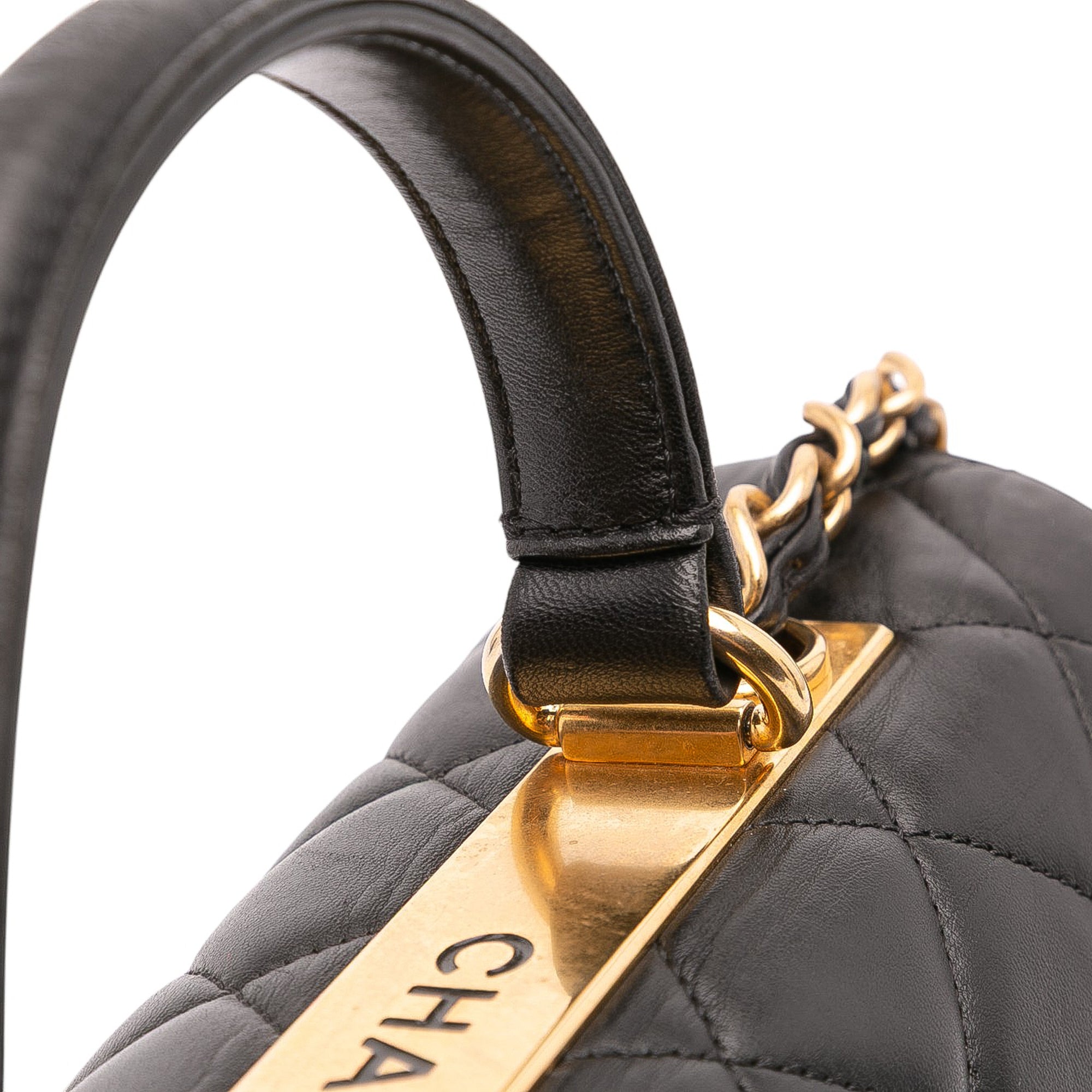 Large Lambskin Trendy CC Top Handle Flap