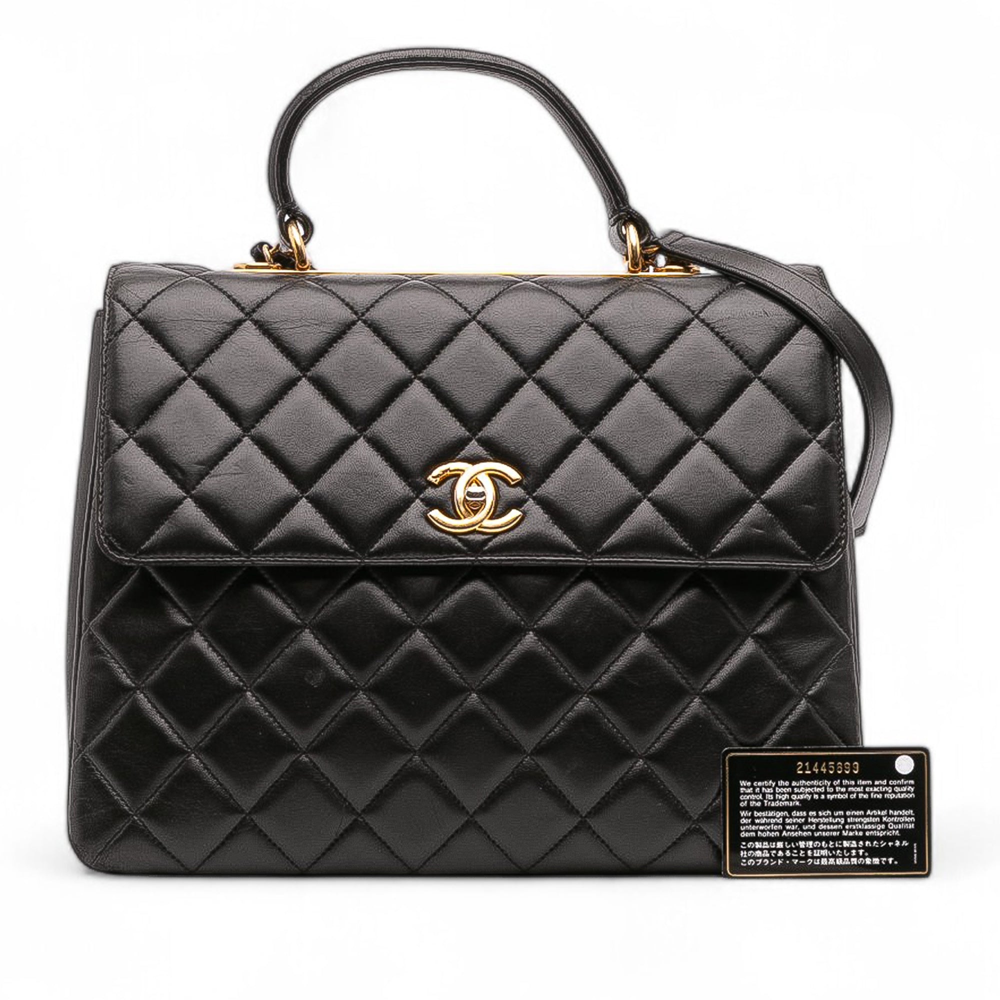 Large Lambskin Trendy CC Top Handle Flap