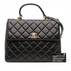 Large Lambskin Trendy CC Top Handle Flap