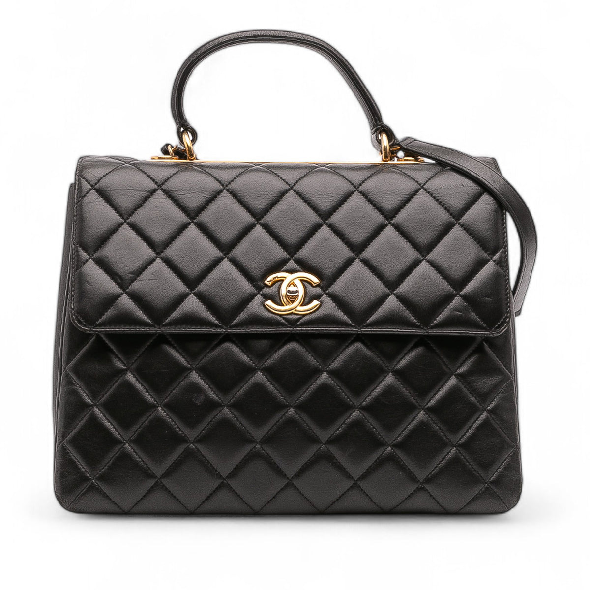 Large Lambskin Trendy CC Top Handle Flap