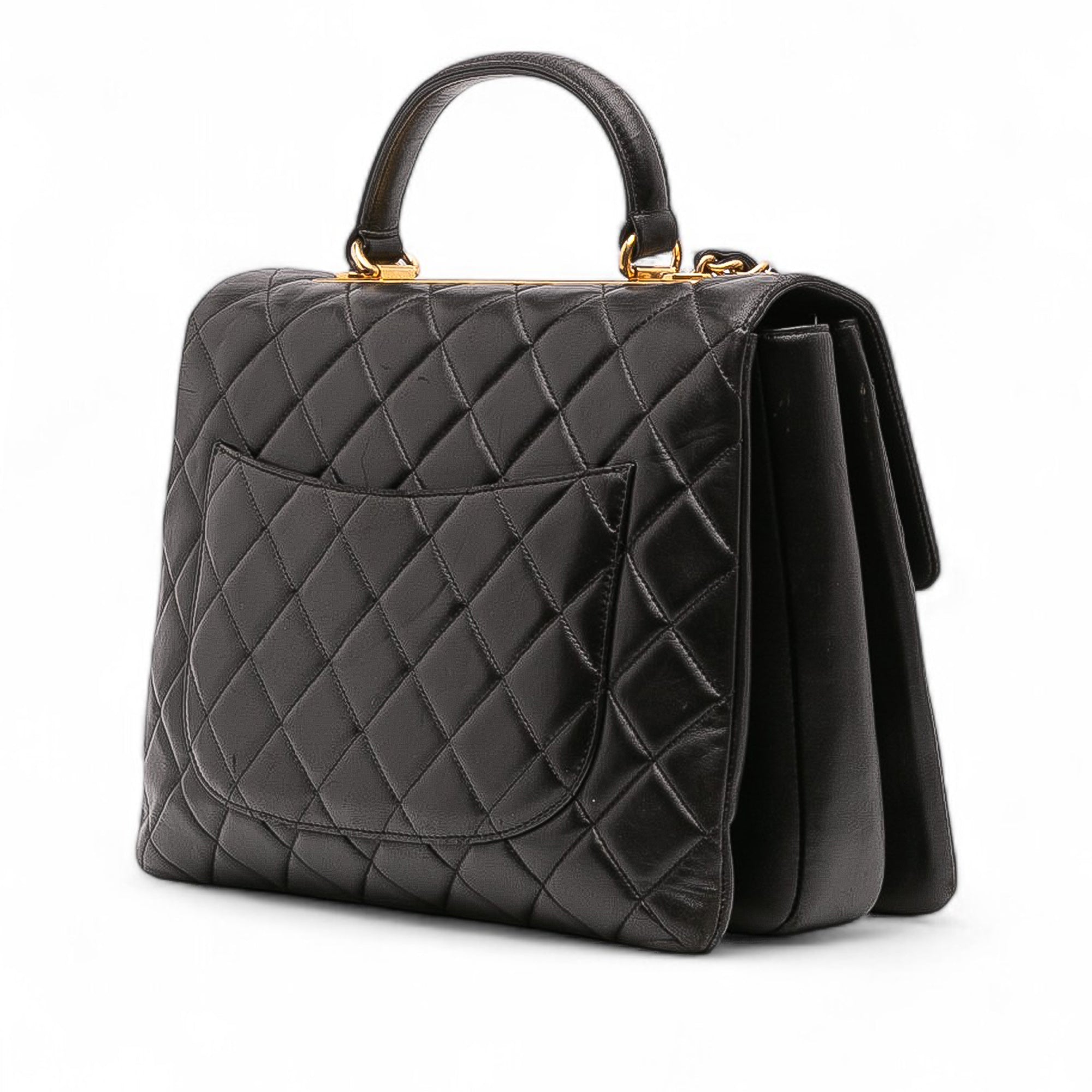 Large Lambskin Trendy CC Top Handle Flap