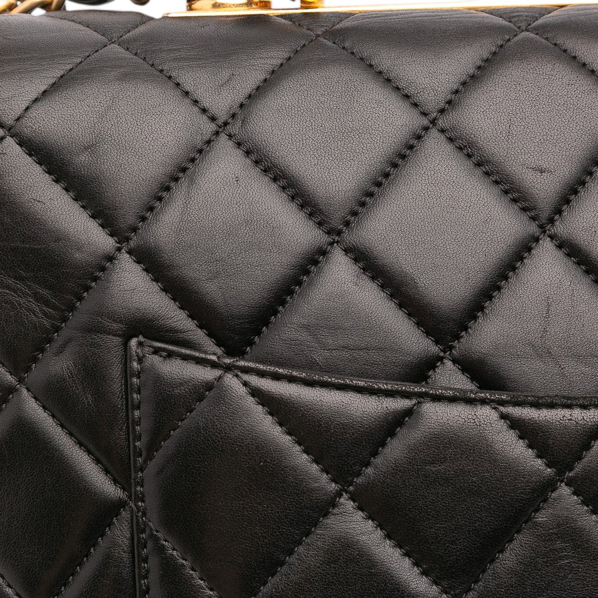 Large Lambskin Trendy CC Top Handle Flap