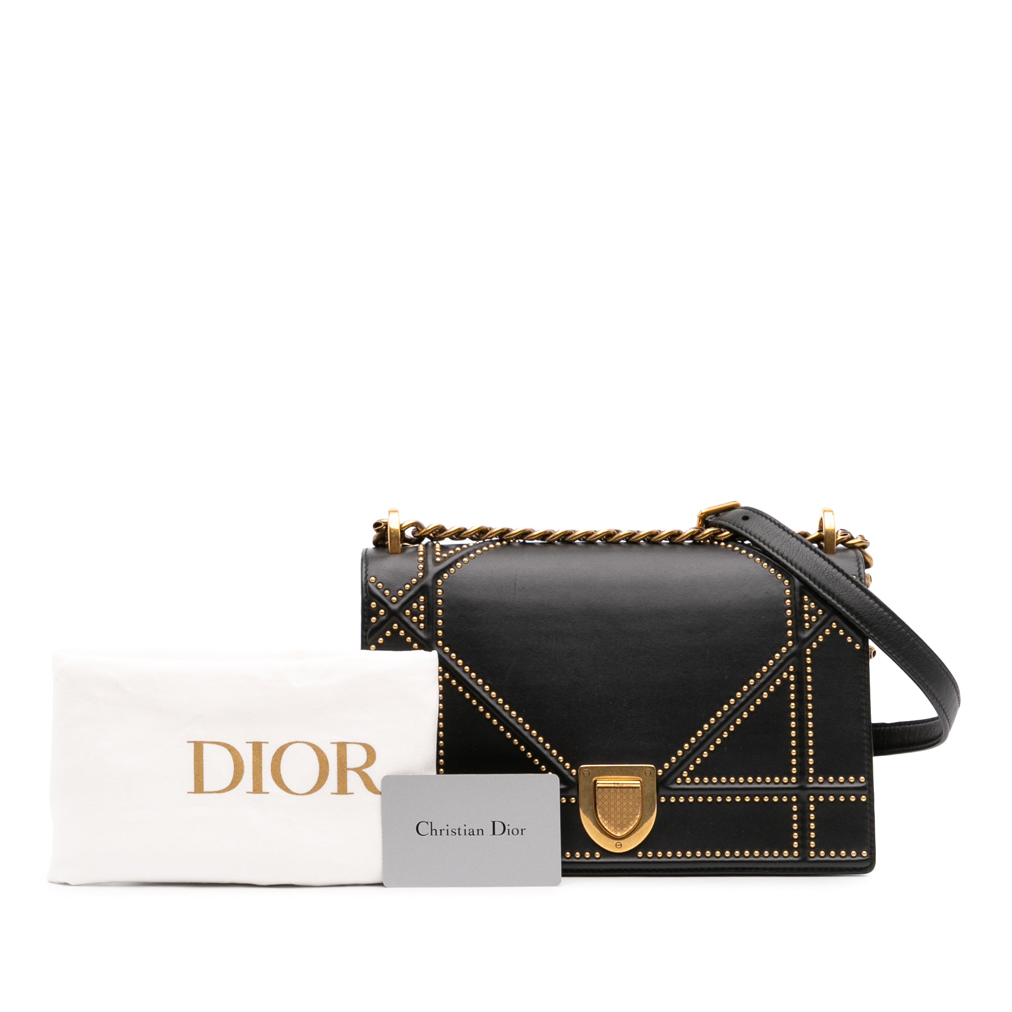 Medium Studded Lambskin Diorama Flap