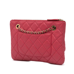 Quilted Lambskin Double Case with Chain