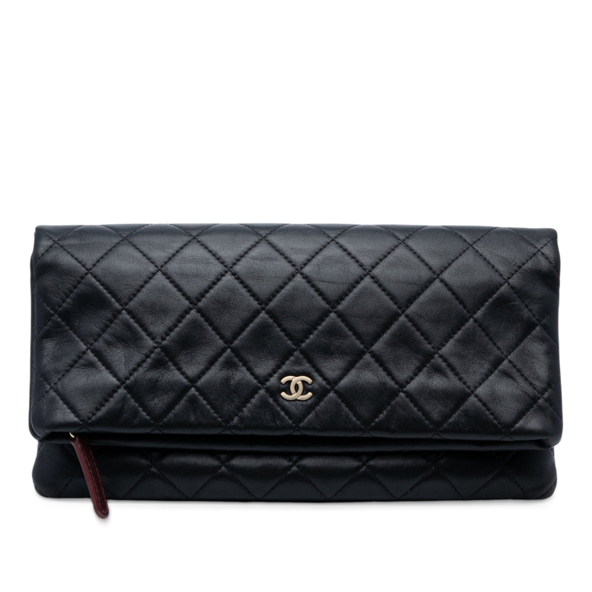Quilted Lambskin CC Beauty Foldover Clutch