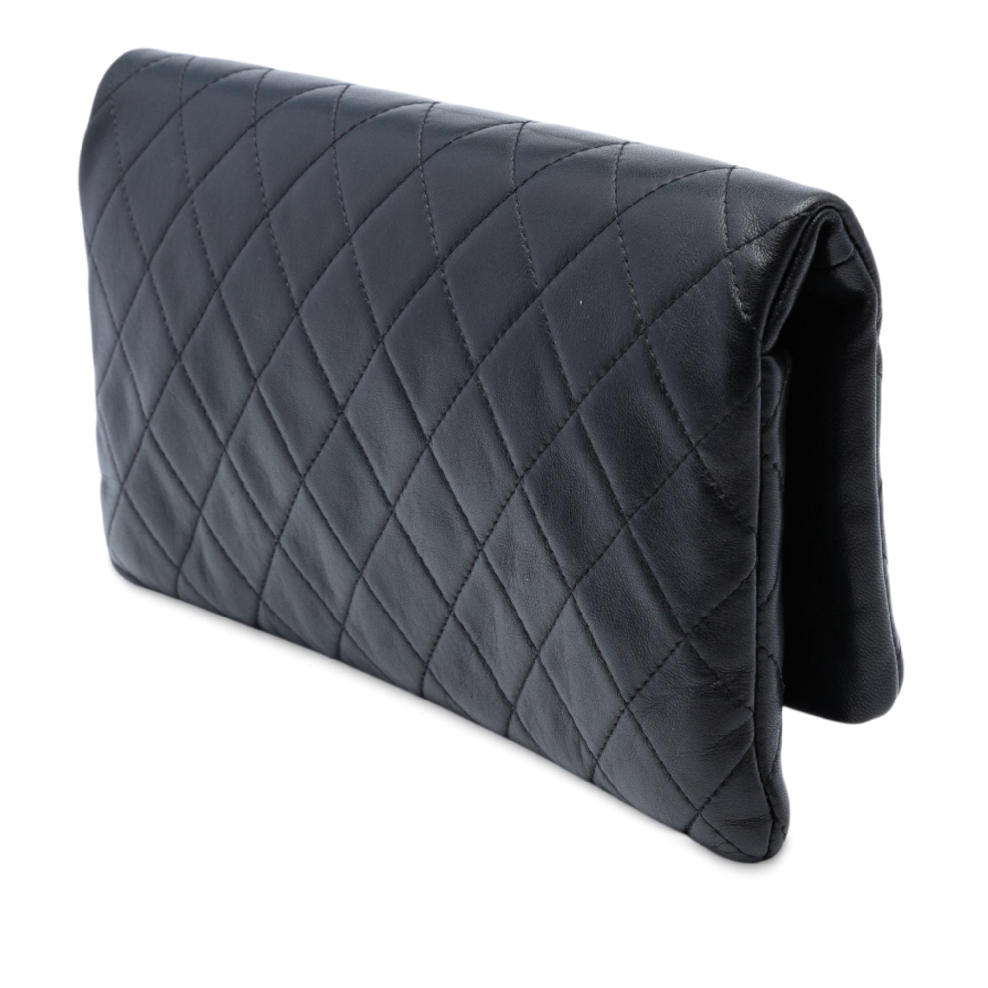 Quilted Lambskin CC Beauty Foldover Clutch