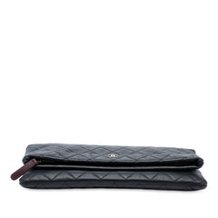 Quilted Lambskin CC Beauty Foldover Clutch
