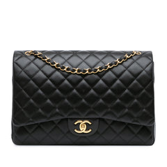 Maxi Classic Lambskin Double Flap