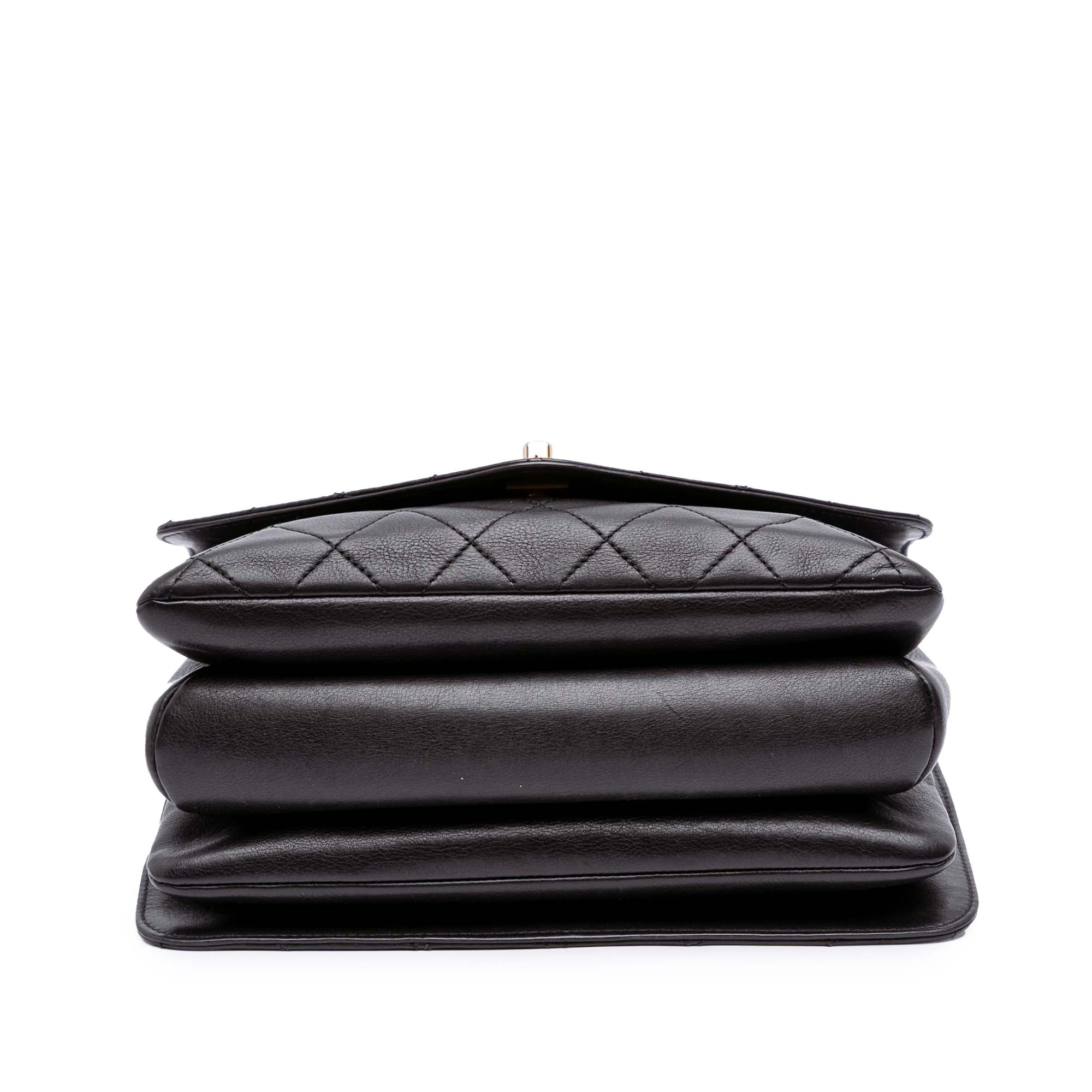 Quilted Calfskin Gold Top Handle Flap
