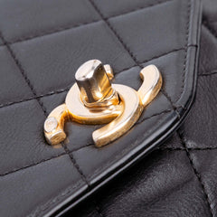 Quilted Calfskin Gold Top Handle Flap