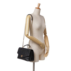 Quilted Calfskin Gold Top Handle Flap