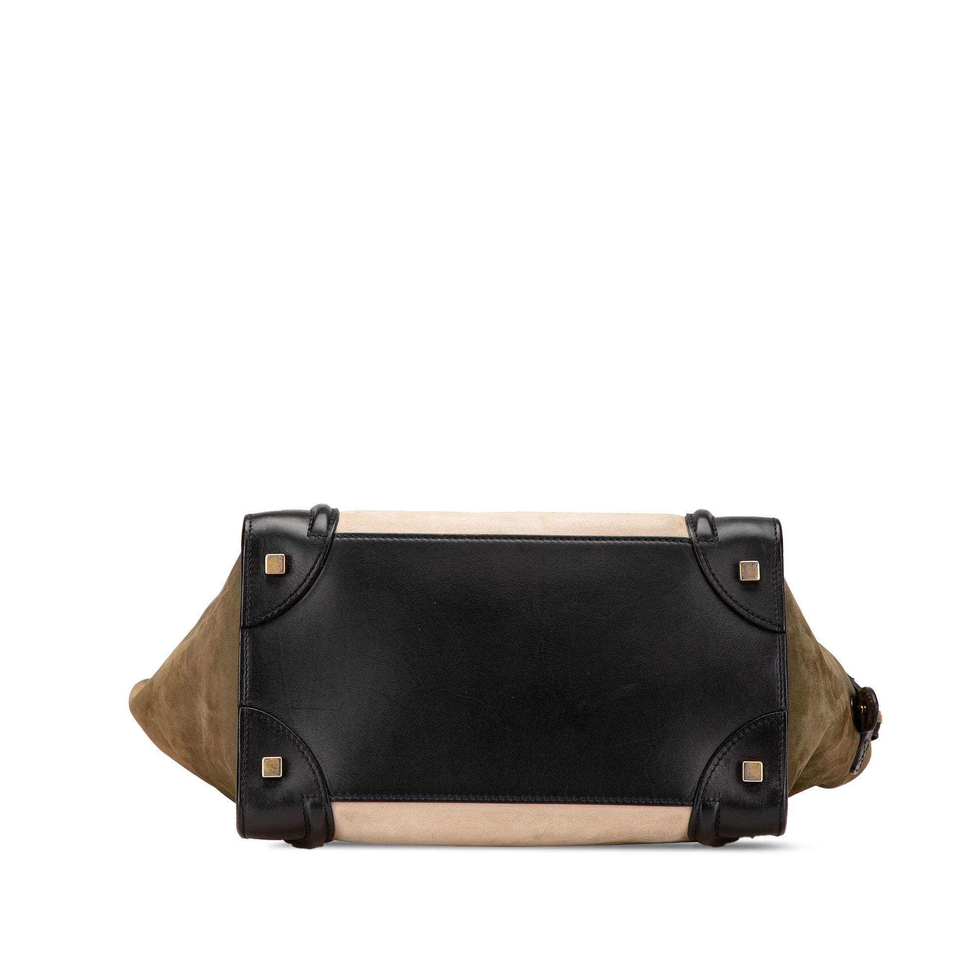 Mini Tricolor Suede and Calfskin Luggage Tote