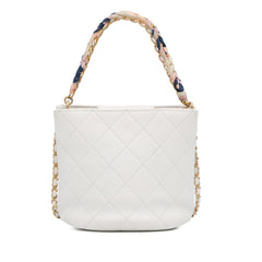 CC Quilted Caviar Chain Scarf Handle Bucket Bag