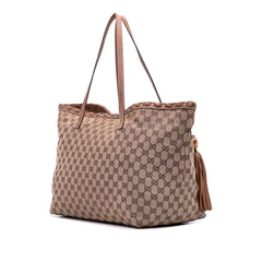GG Canvas Bamboo Tassel Tote