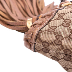 GG Canvas Bamboo Tassel Tote