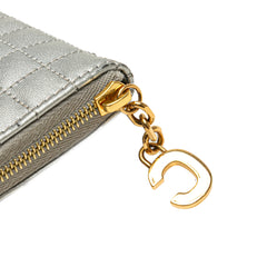 Quilted Metallic Calfskin C Charm Pouch