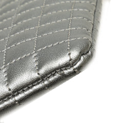 Quilted Metallic Calfskin C Charm Pouch