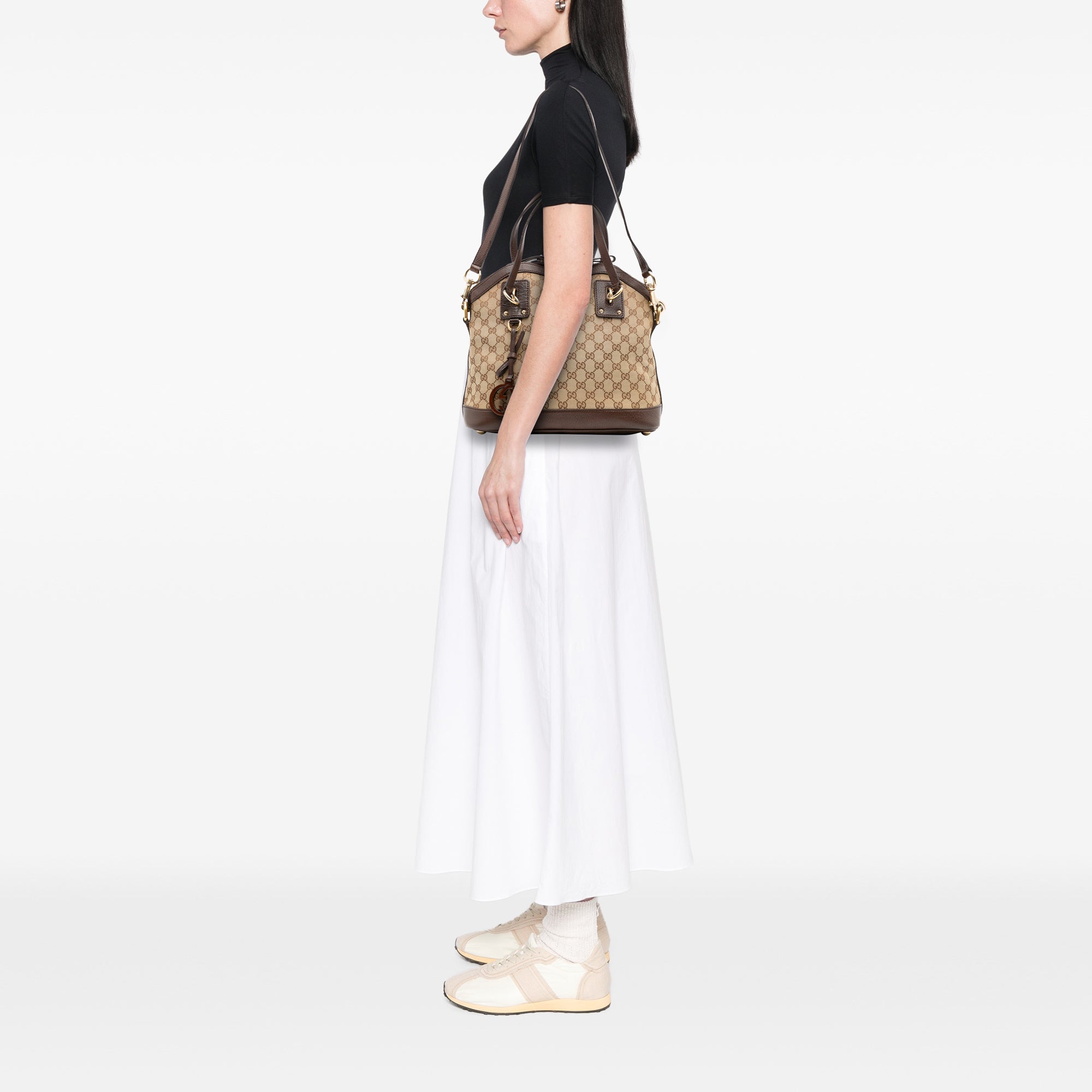 Medium GG Canvas Charm Dome Satchel