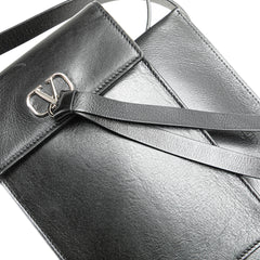 Leather VRing Neck Pouch