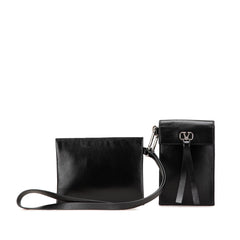 Leather VRing Neck Pouch
