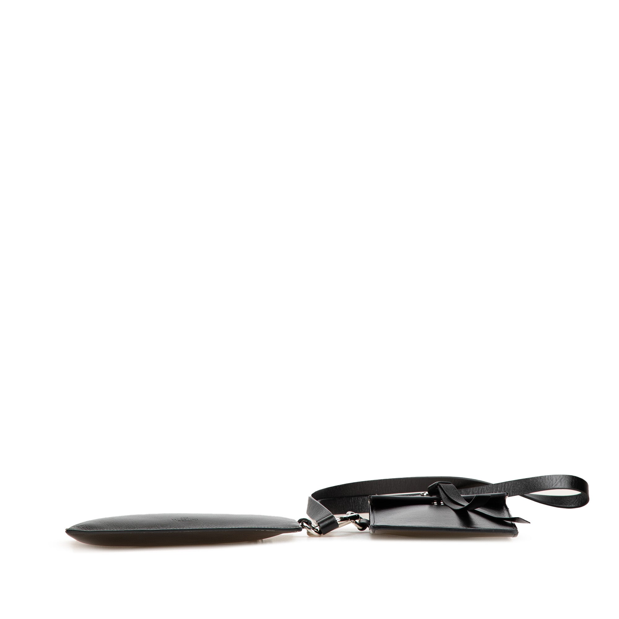 Leather VRing Neck Pouch