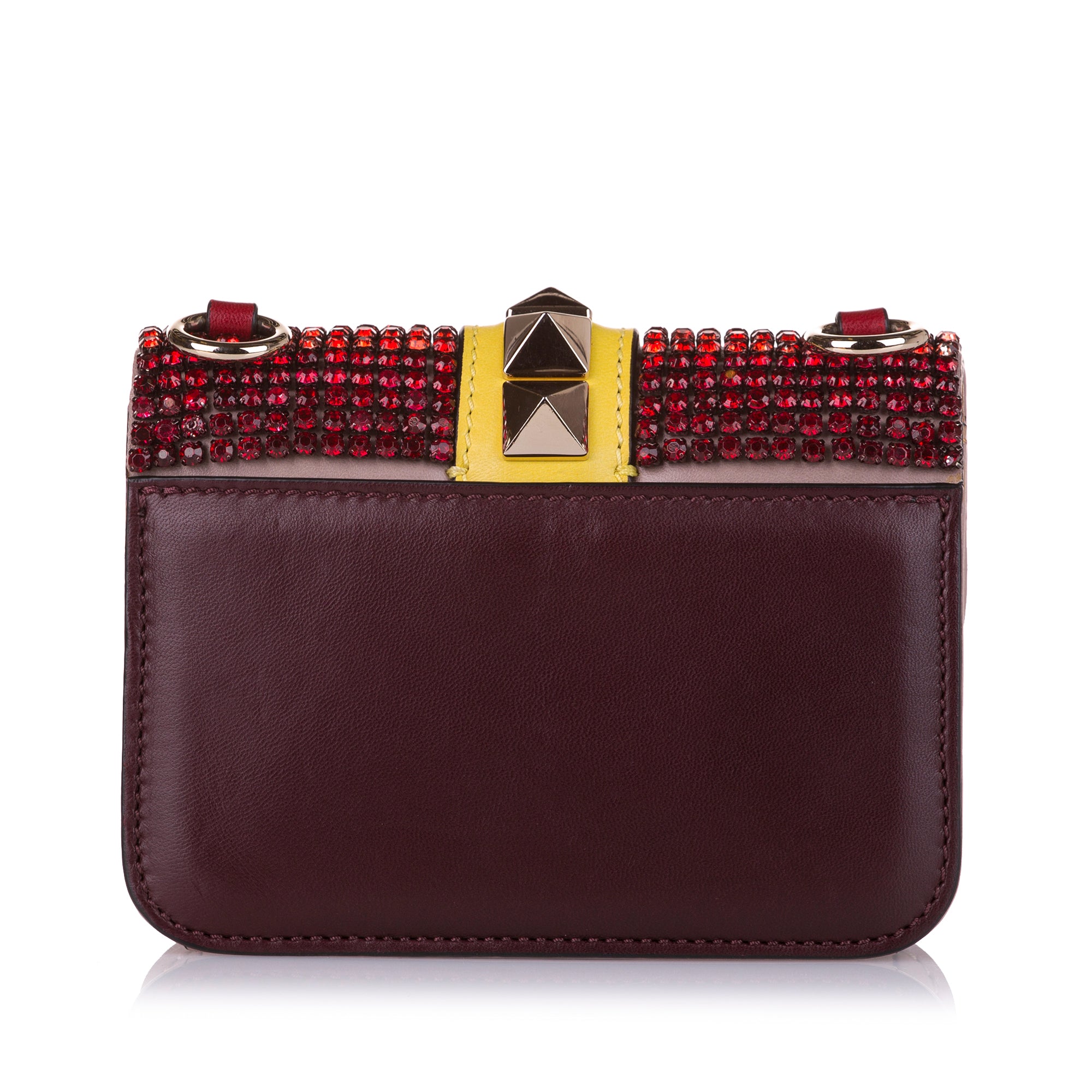 Embellished Crystal Rockstud Glam Lock Crossbody Bag