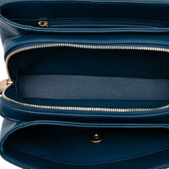 Small Chevron Lambskin Stitched Envelope Flap