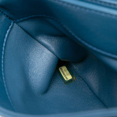 Small Chevron Lambskin Stitched Envelope Flap