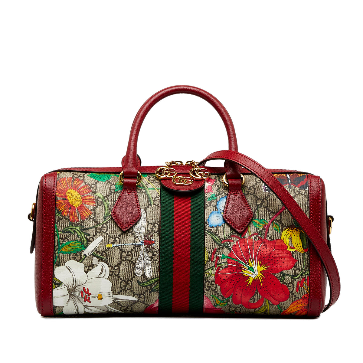 GG Supreme Ophidia Web Flora Satchel_0