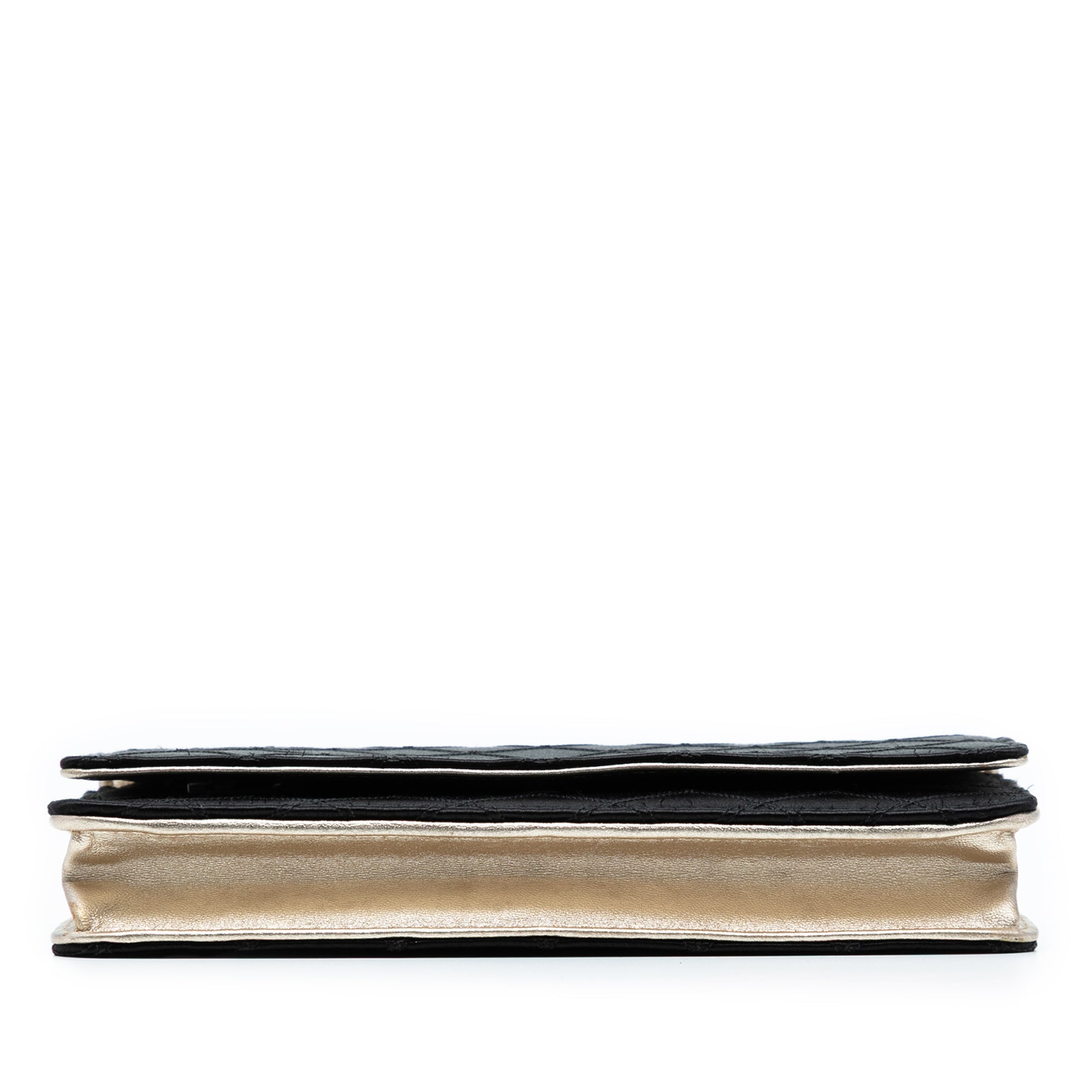 Bicolor Satin Diamond Stitch Wallet On Chain
