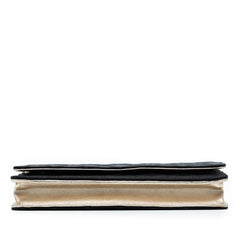 Bicolor Satin Diamond Stitch Wallet On Chain