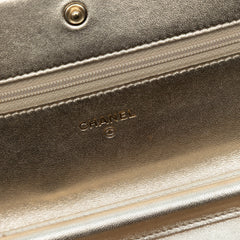 Bicolor Satin Diamond Stitch Wallet On Chain