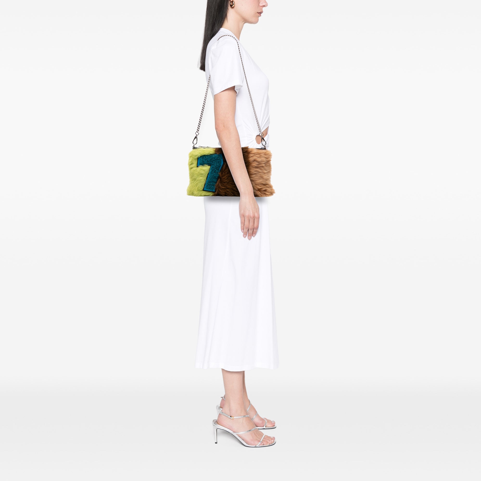 Fur Montone Stripe Crossbody