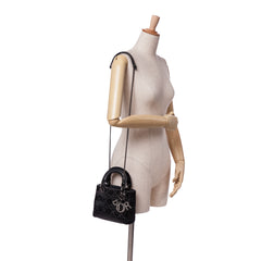Mini Beaded Lambskin Crystal Cannage Lady Dior