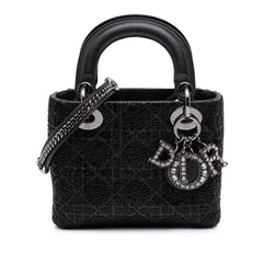 Mini Beaded Lambskin Crystal Cannage Lady Dior