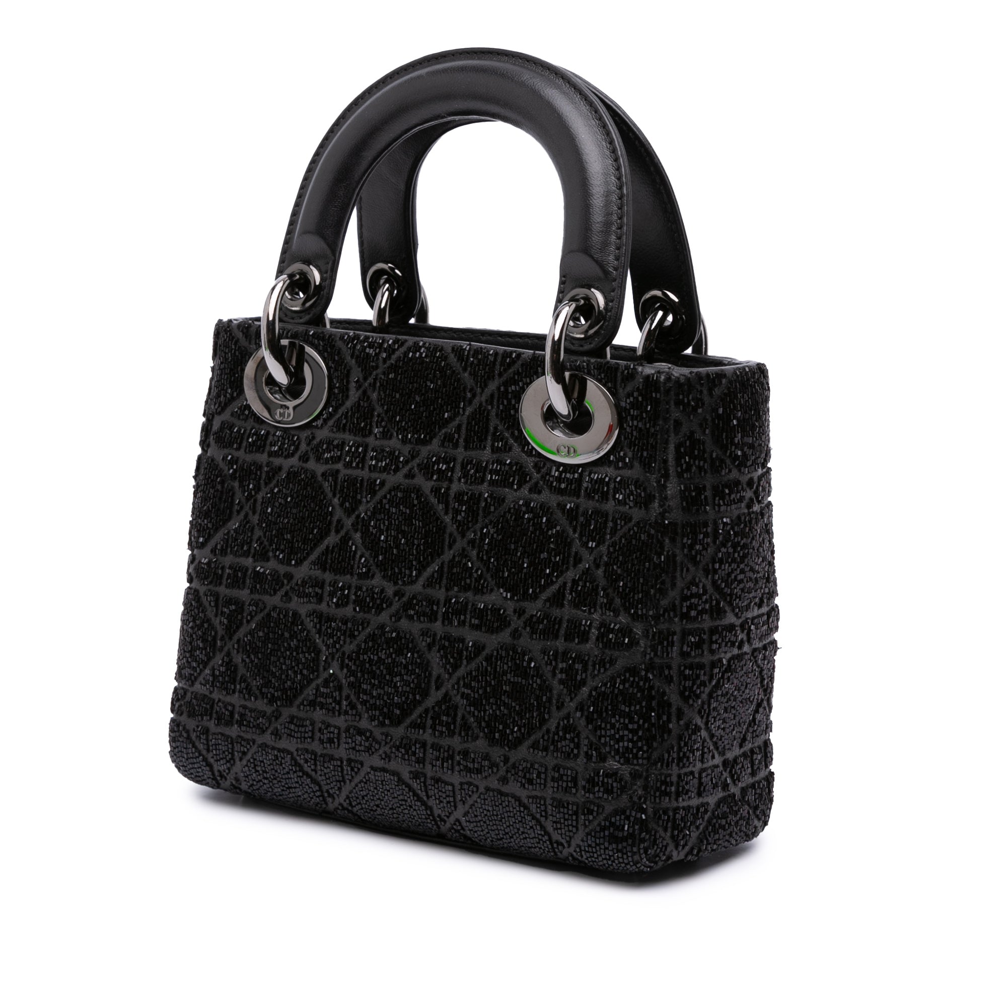 Mini Beaded Lambskin Crystal Cannage Lady Dior