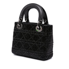 Mini Beaded Lambskin Crystal Cannage Lady Dior