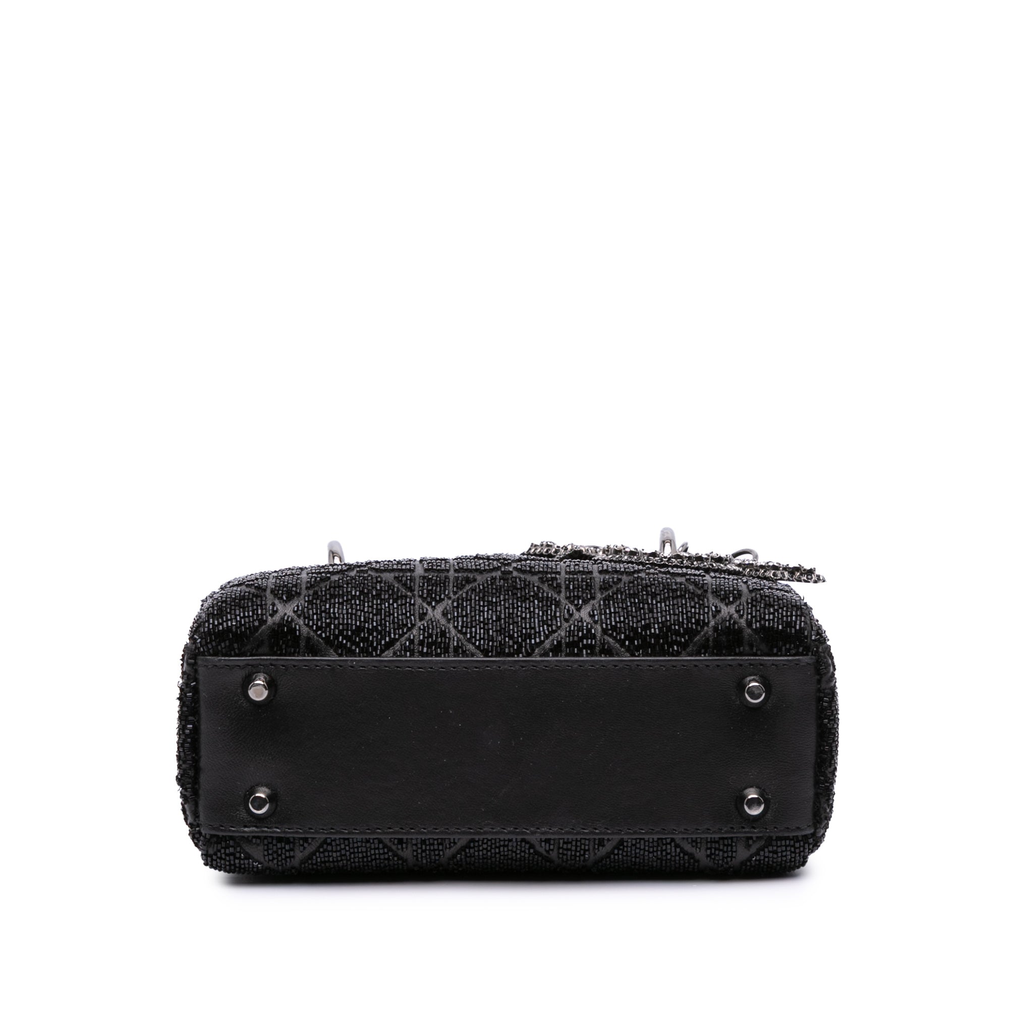 Mini Beaded Lambskin Crystal Cannage Lady Dior