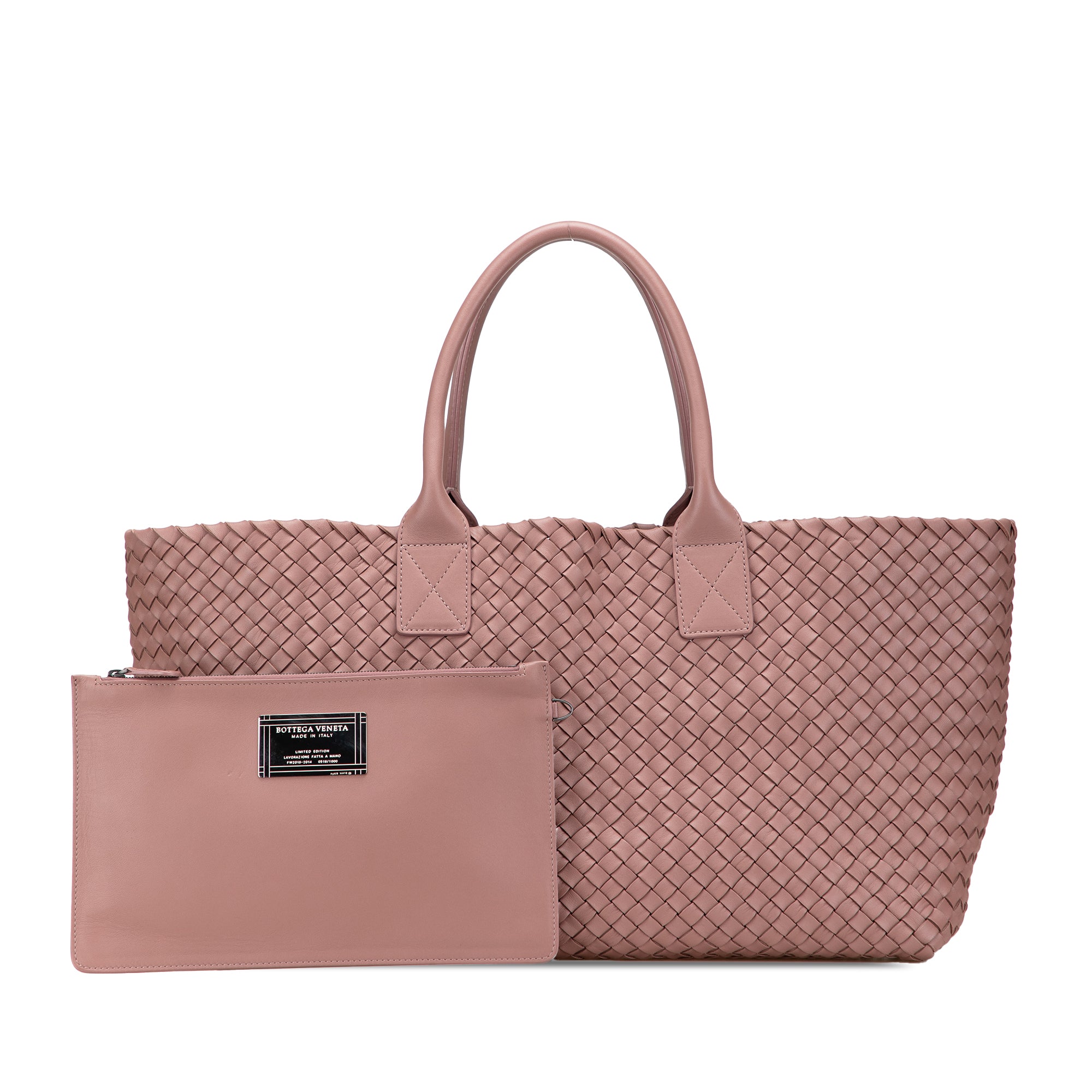 Medium Lambskin Intreccio Cabat Tote
