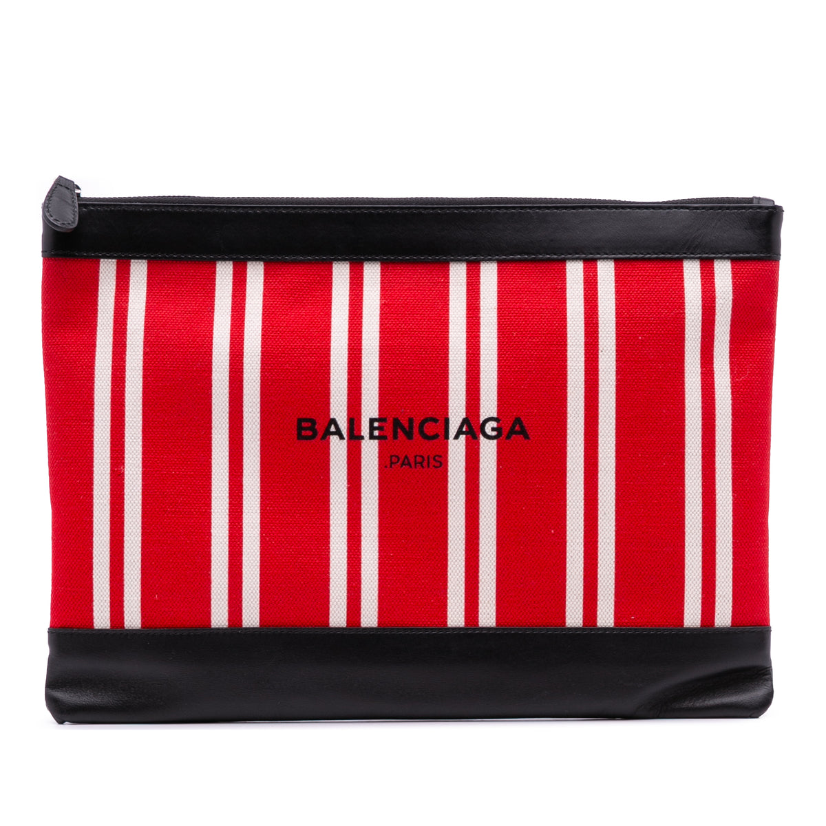 M Canvas Navy Clip Clutch