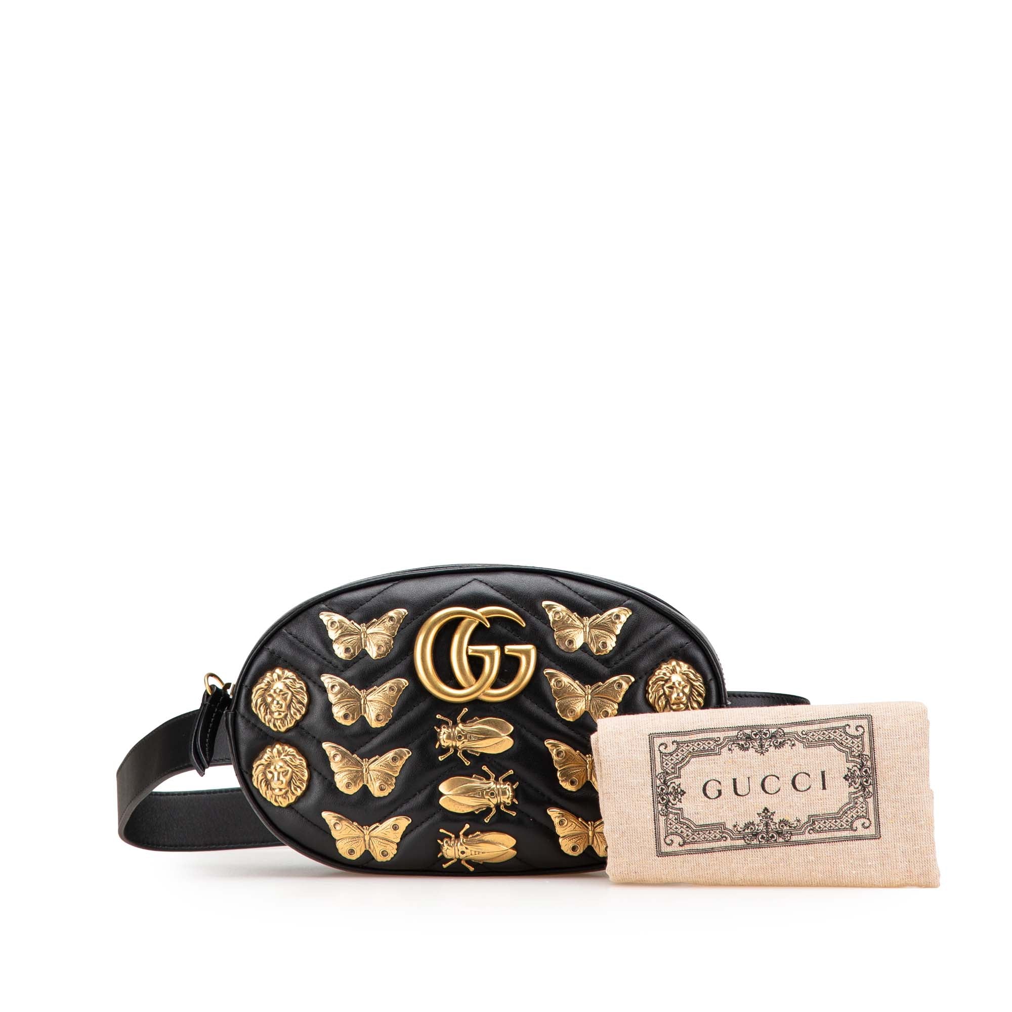 GG Marmont Matelasse Leather Animalier Belt Bag