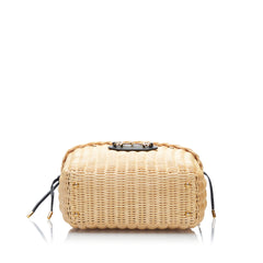 Wicker and Leather 1955 Horsebit Basket Bag_3