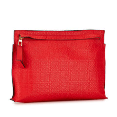 Embossed Anagram Repeat T Clutch