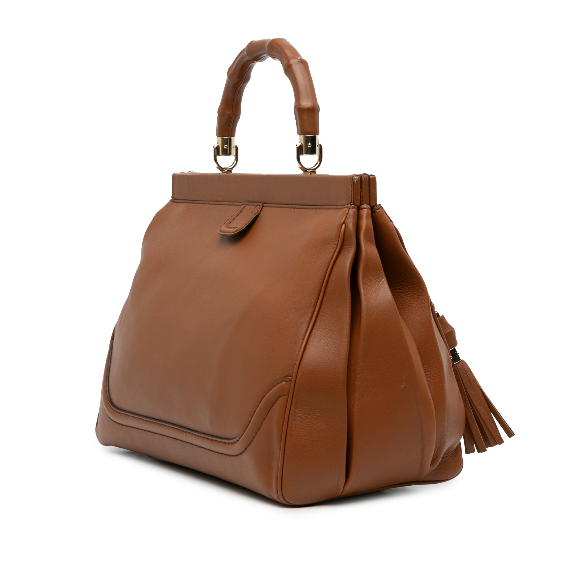 Medium Calfskin Bold Bamboo Top Handle