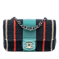 New Mini Pleated Perforated Lambskin Single Flap