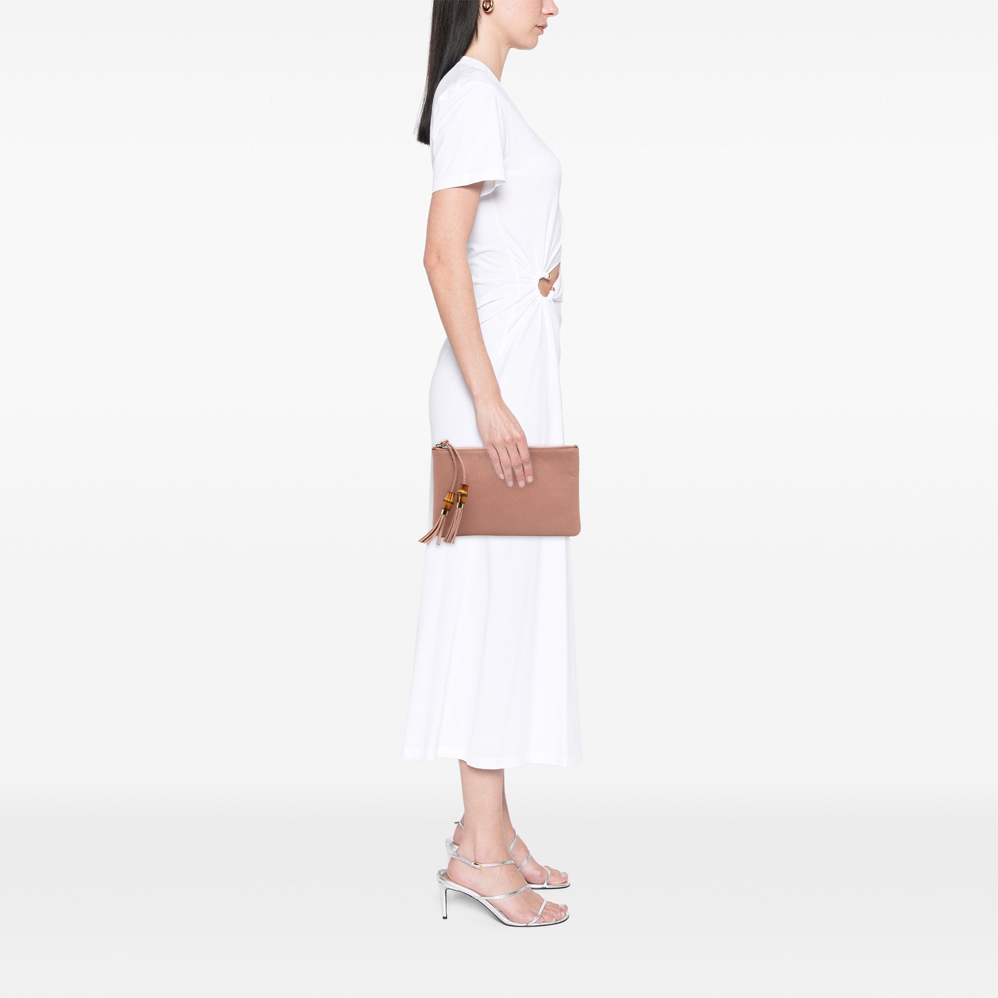 Calfskin Bamboo Clutch